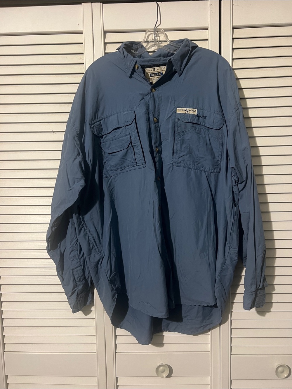 Hook & Tackle Air/X Vented Fishing Shirt Men’s XL Blue UPF Sun Protection